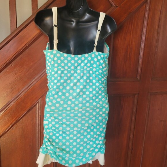 Vintage-Style Polka Dot Tankini Swimsuit Set Size L Diviine Modes - Picture 7 of 9